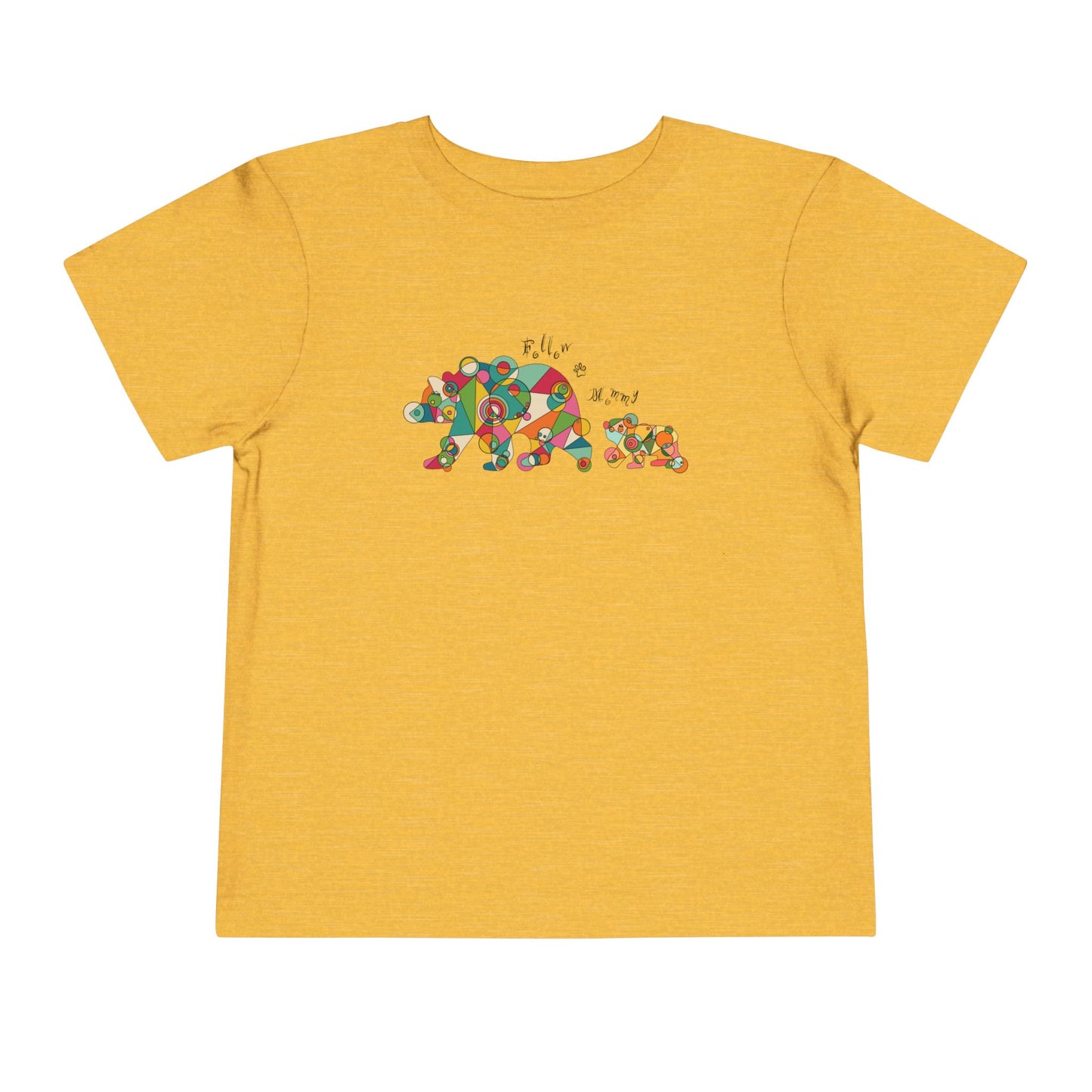 Toddler Unisex Geometric Bear Tee - Follow Mommy Edition