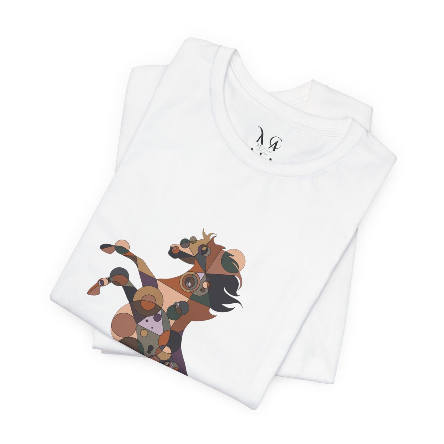 Unisex Geometric Horse Tee - Equine Mosaic Edition