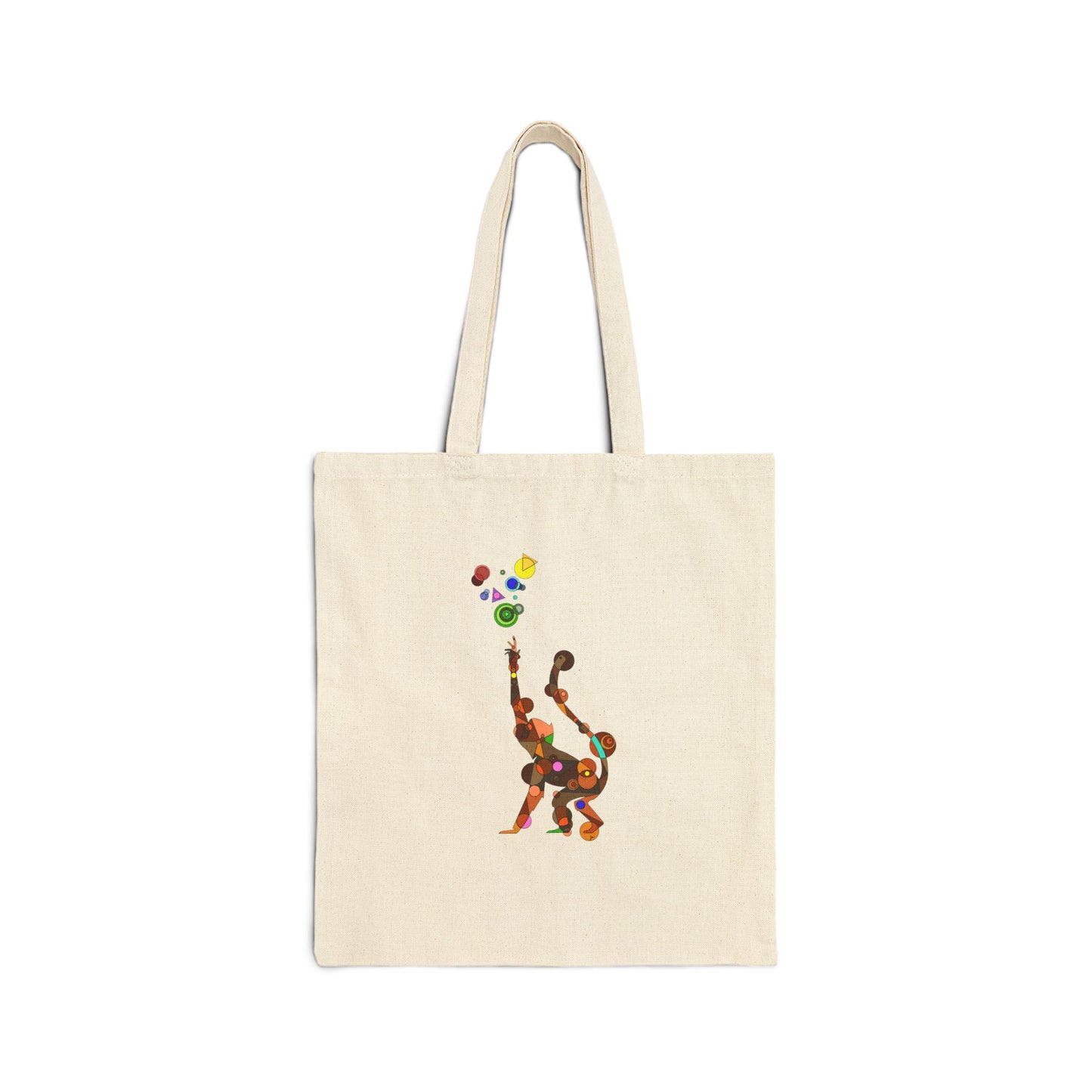 Geometric Monkey Cotton Canvas Tote – Cosmic Edition