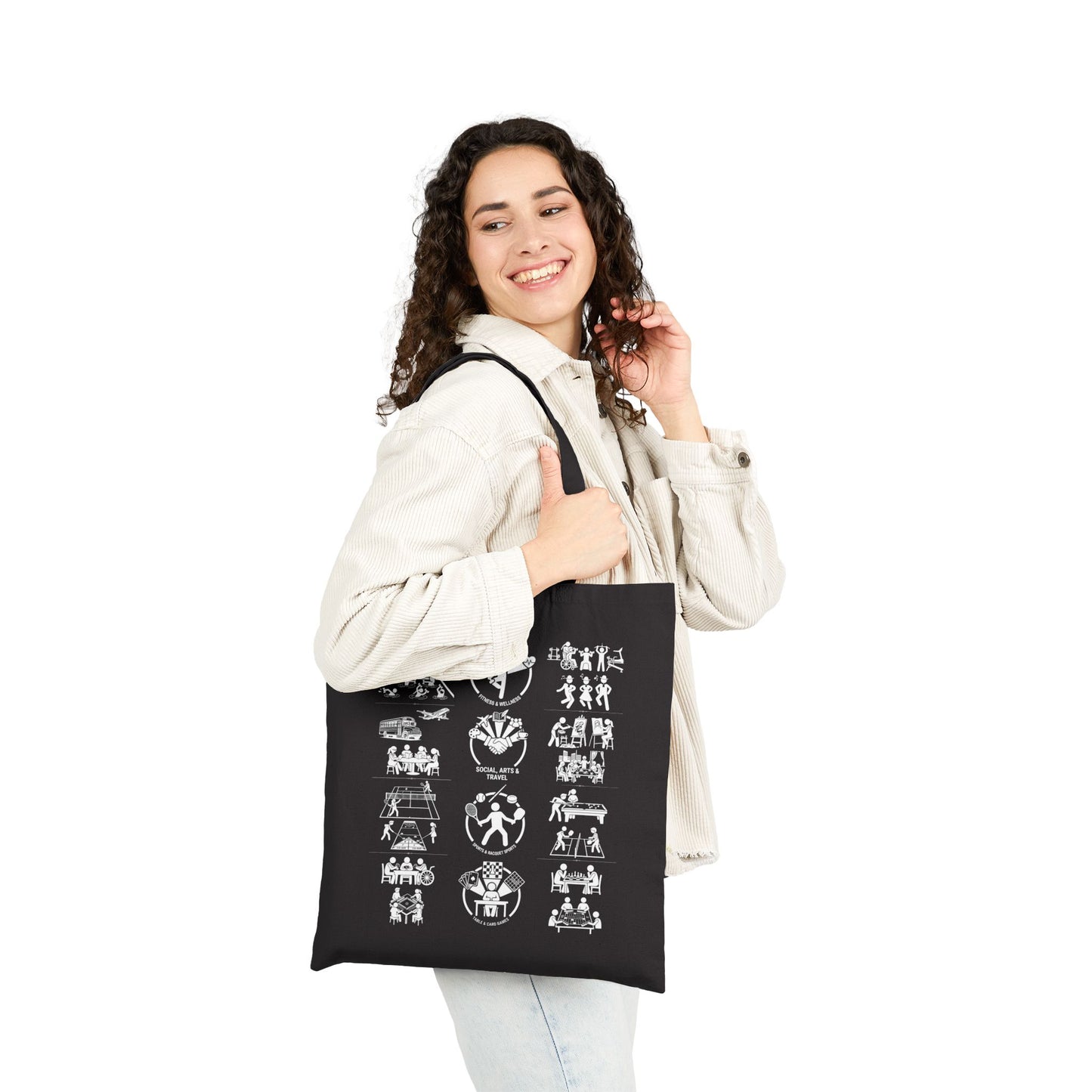 Cotton Canvas Tote Bag Community Activities (Front Logo & Back Design)