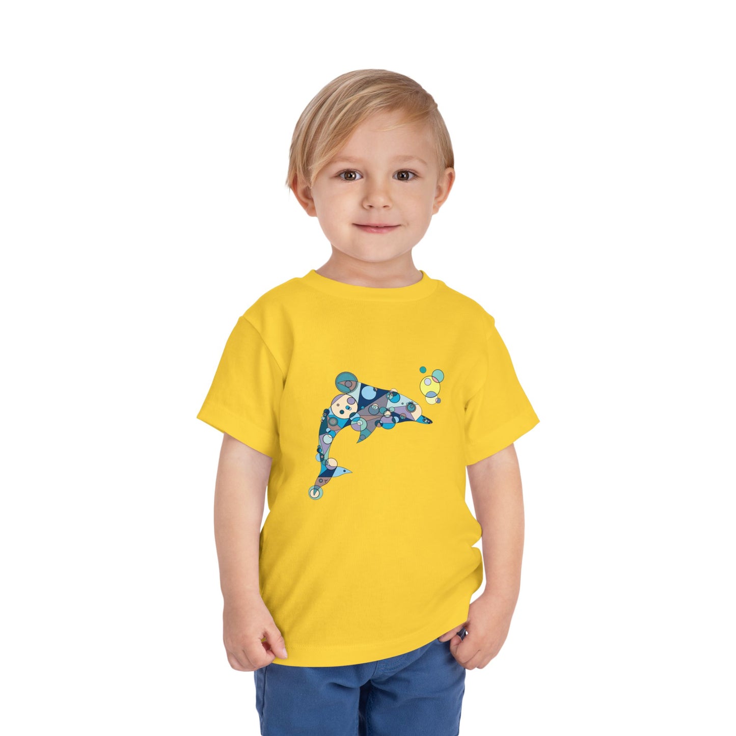 Toddler Unisex Geometric Dolphin Tee - Oceanic Wonder Edition