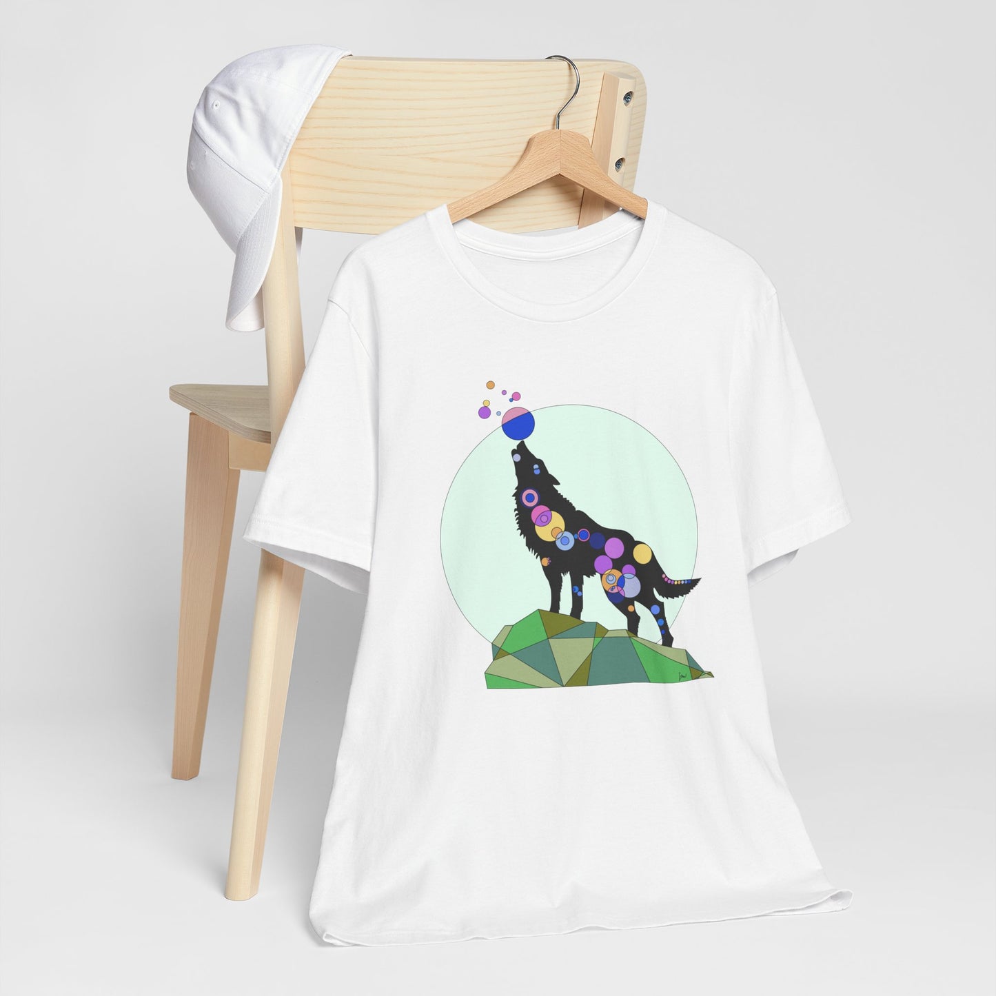 Unisex Geometric Wolf Tee - Cosmic Edition