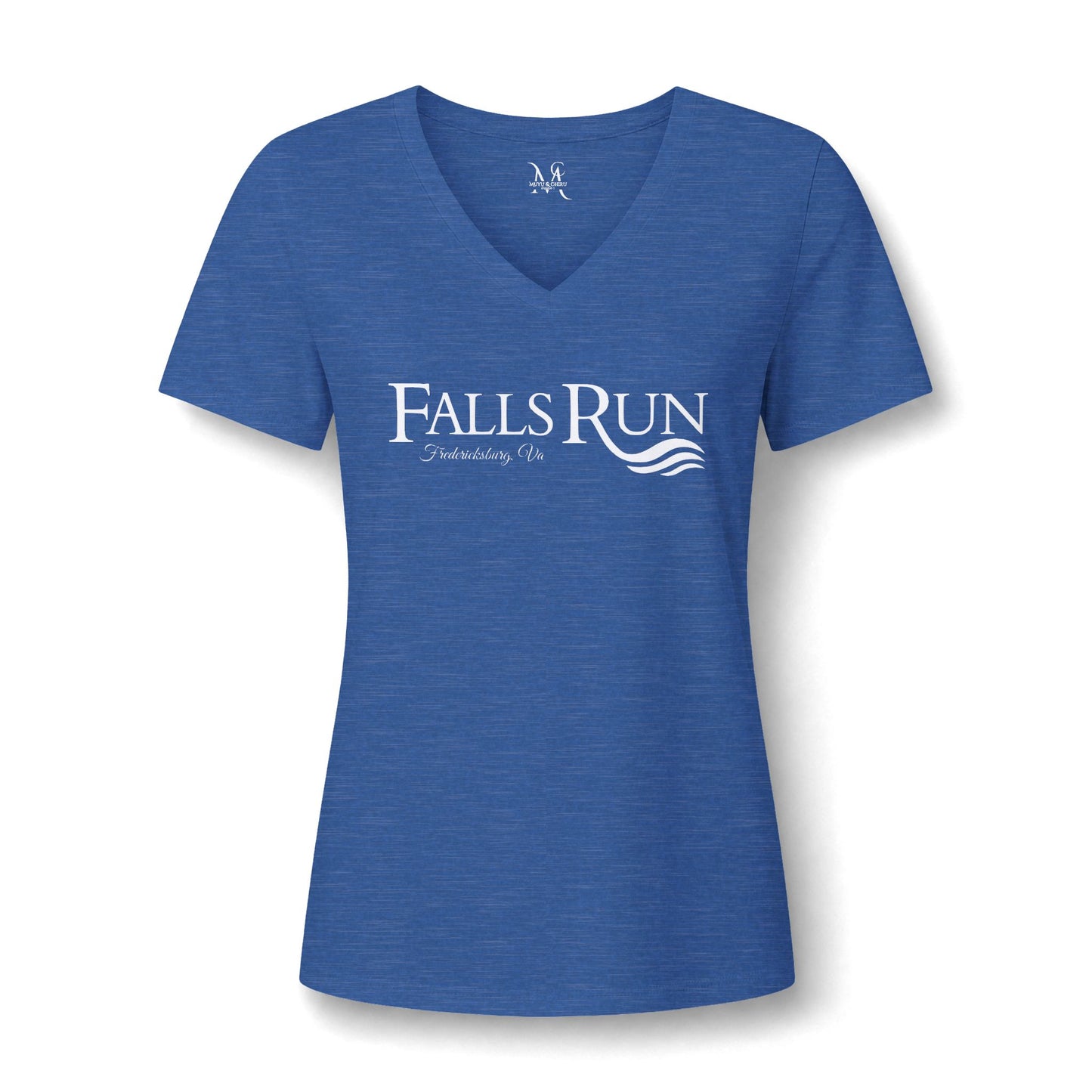 Falls Run Women's Active Living V-Neck Tee (Black & Blue)