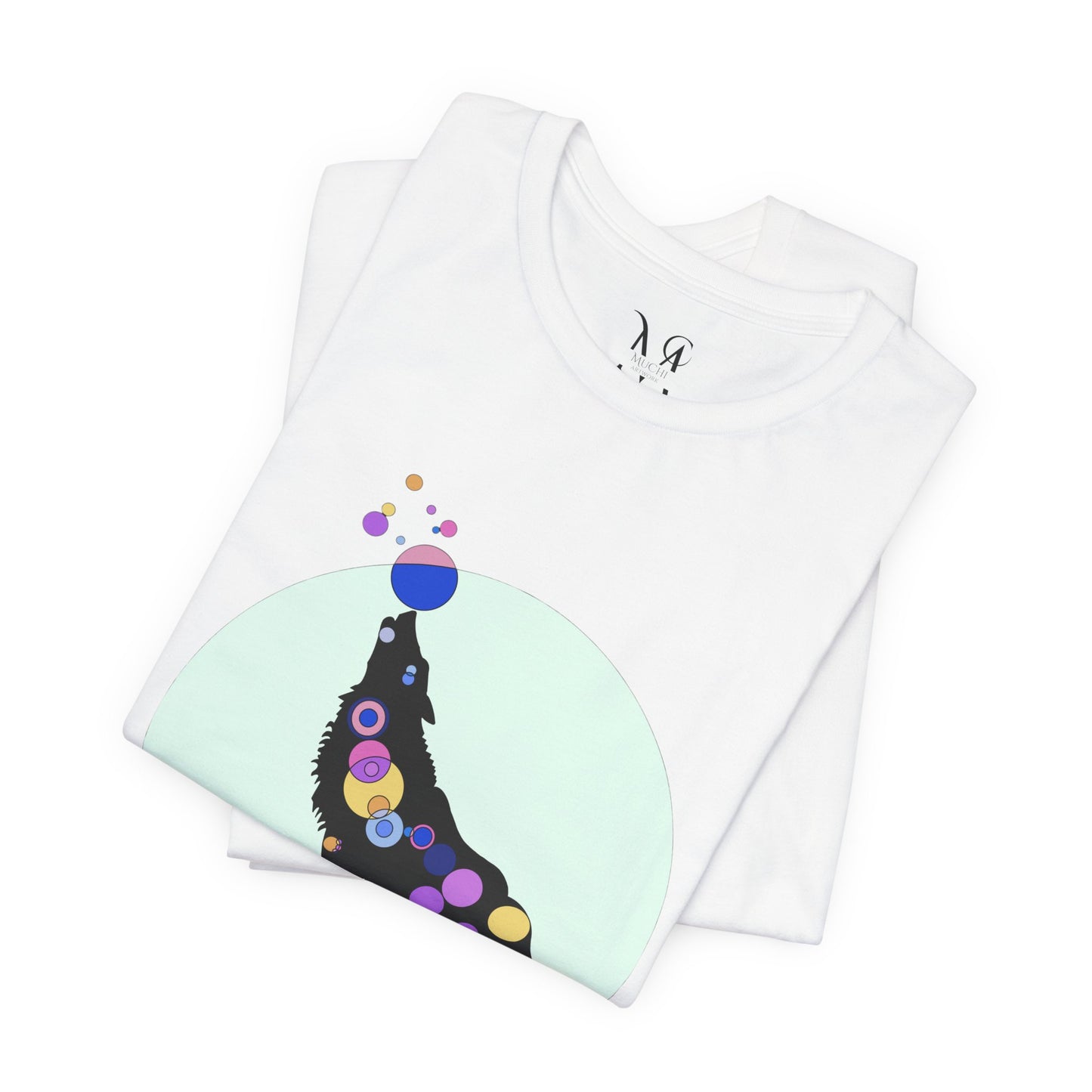 Unisex Geometric Wolf Tee - Cosmic Edition