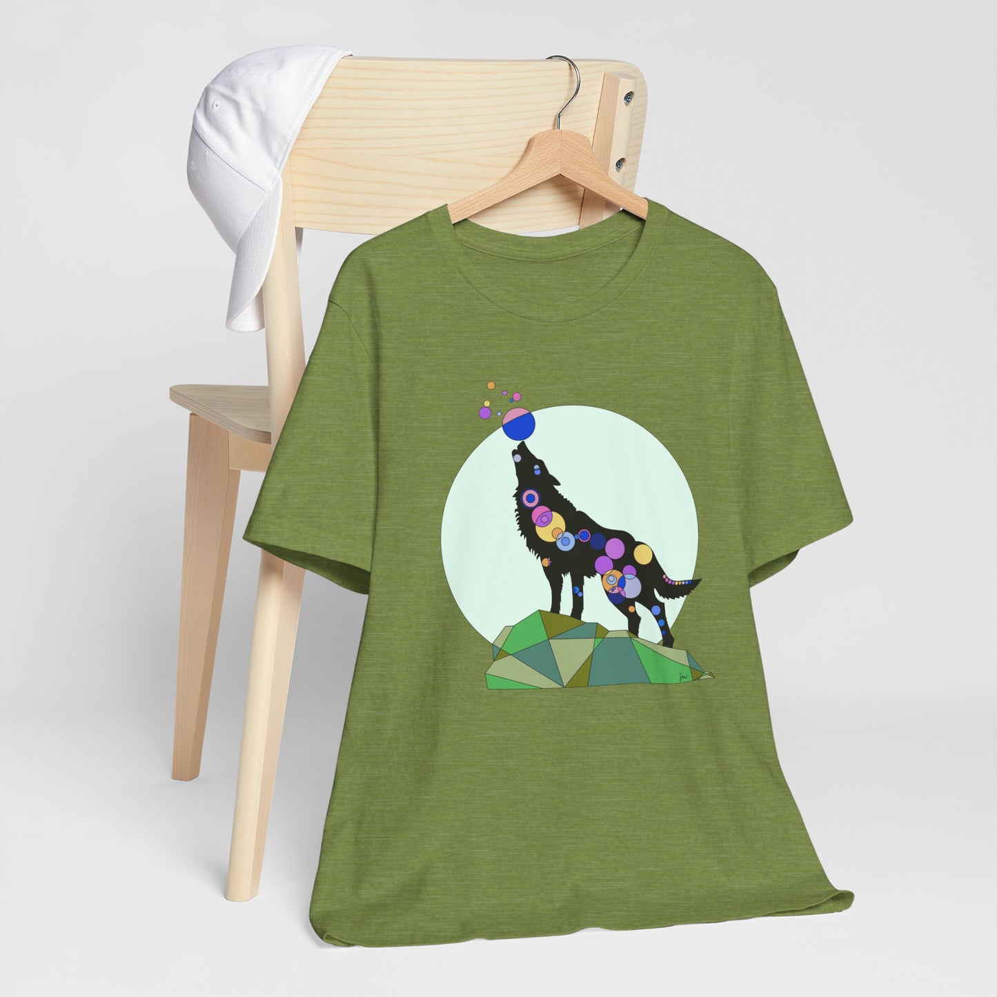 Unisex Geometric Wolf Tee - Cosmic Edition