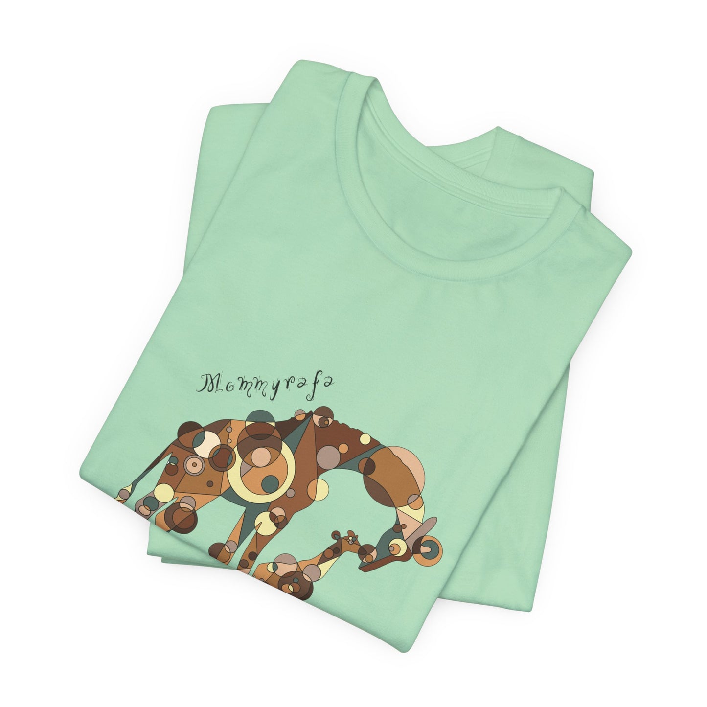 Women's Geometric Mother & Baby Giraffe Tee - Mommyrafa Edition