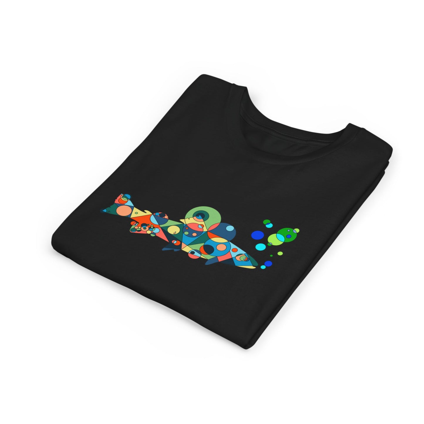 Youth Unisex Geometric Fish Tee - Aquatic Wonder Edition