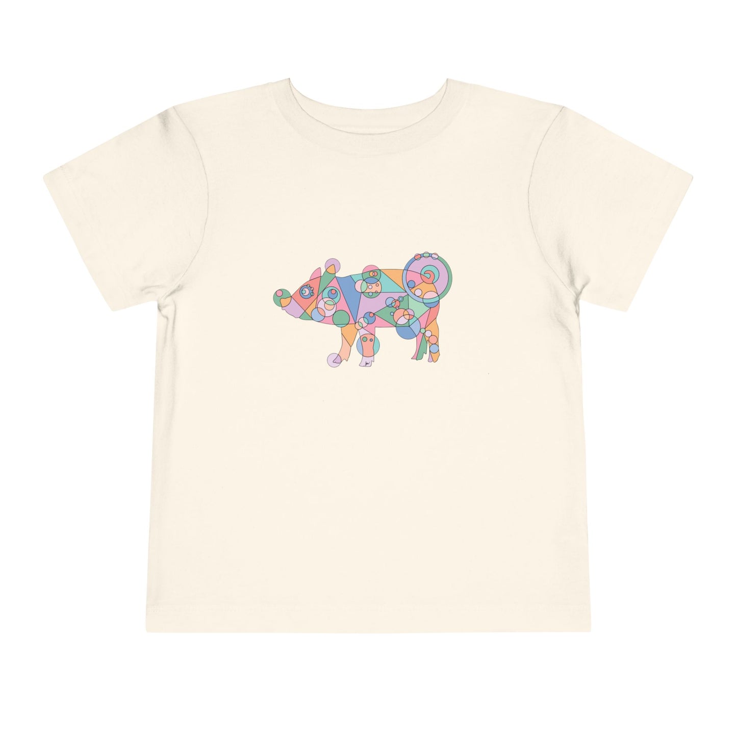 Toddler Unisex Geometric Pig Tee - Pastel Whimsy Edition