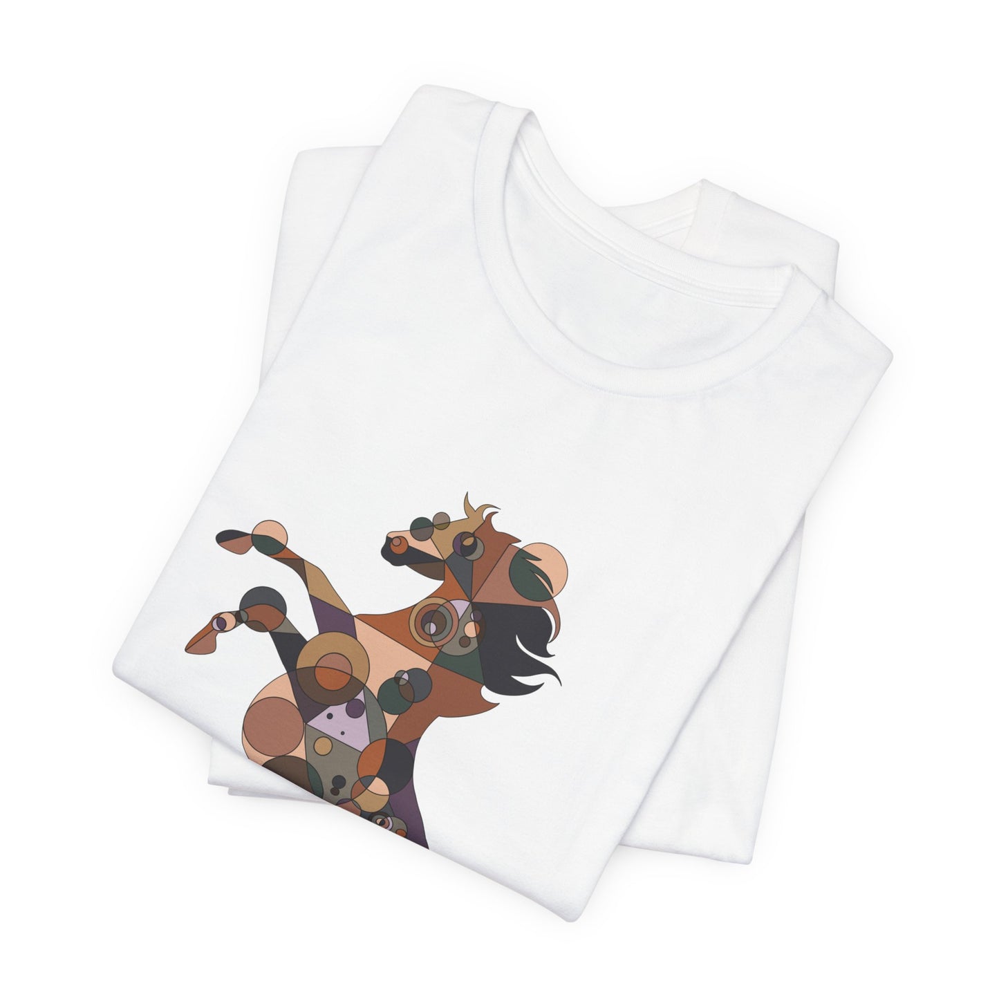 Unisex Geometric Horse Tee - Equine Mosaic Edition