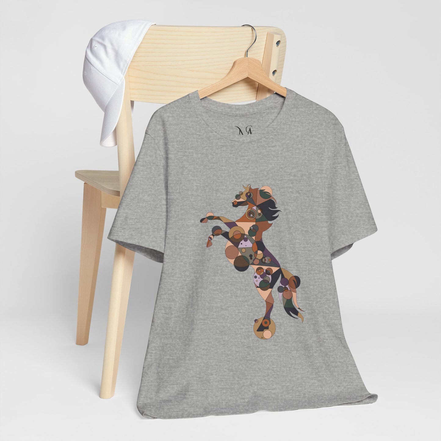 Unisex Geometric Horse Tee - Equine Mosaic Edition