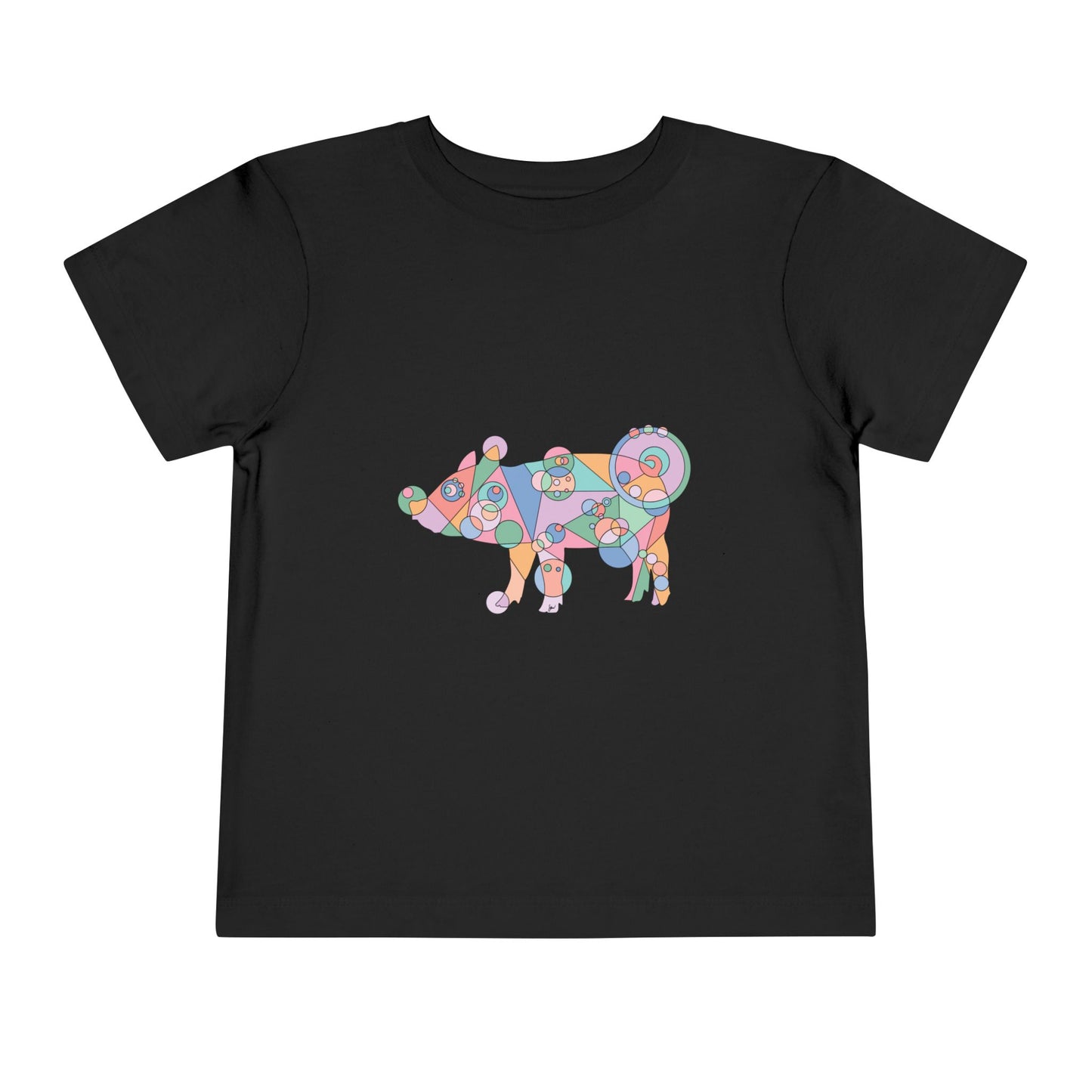 Toddler Unisex Geometric Pig Tee - Pastel Whimsy Edition