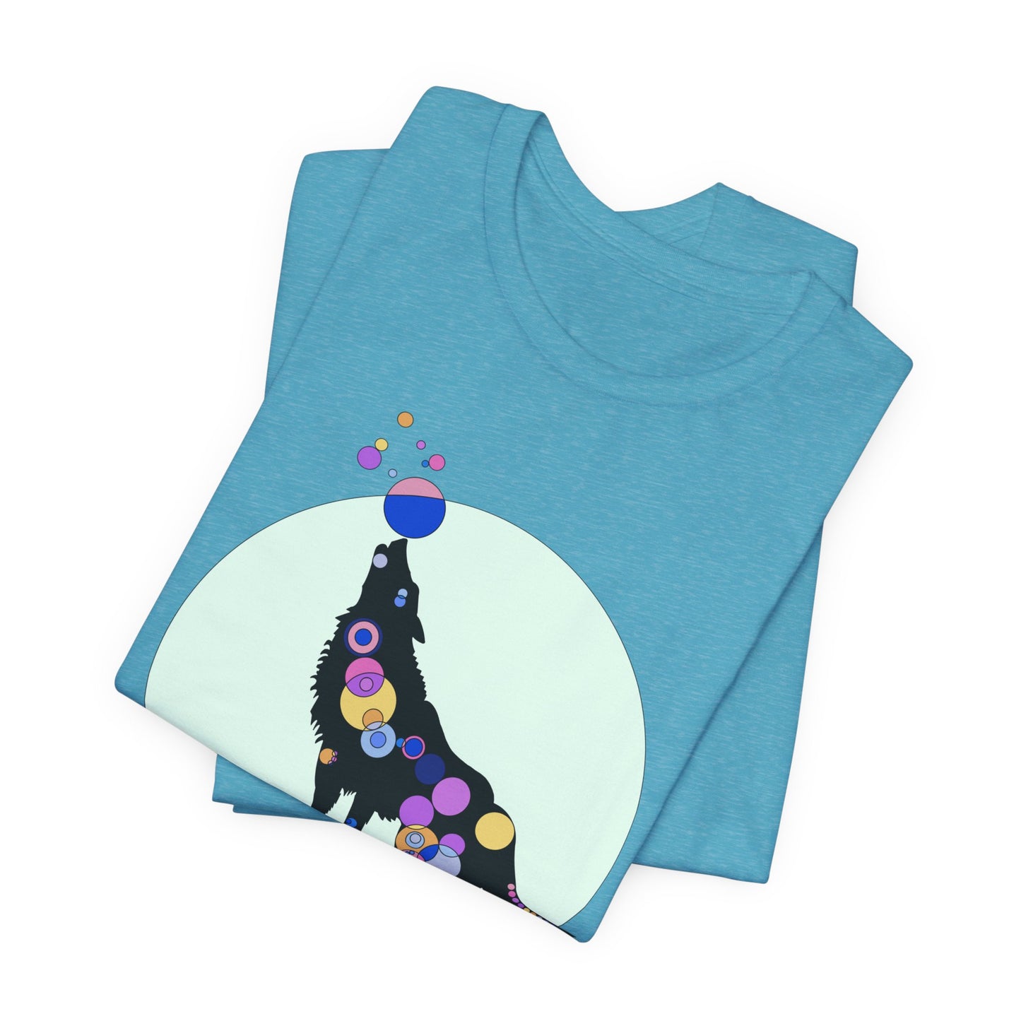 Unisex Geometric Wolf Tee - Cosmic Edition