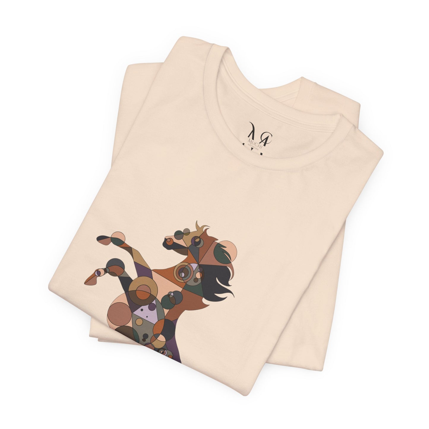 Unisex Geometric Horse Tee - Equine Mosaic Edition