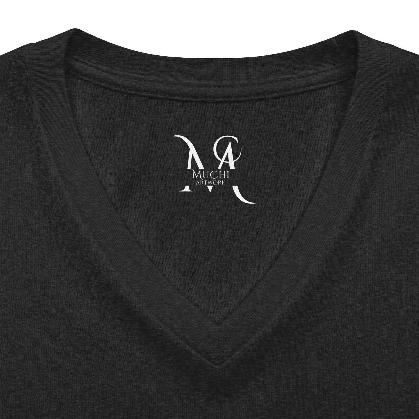 Women's V-Neck Tee Community Activities (Front Logo & Back Design, Black & Blue)